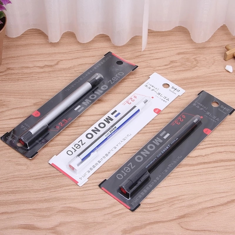 Mono Zero Round Tip Eraser Pen, Black