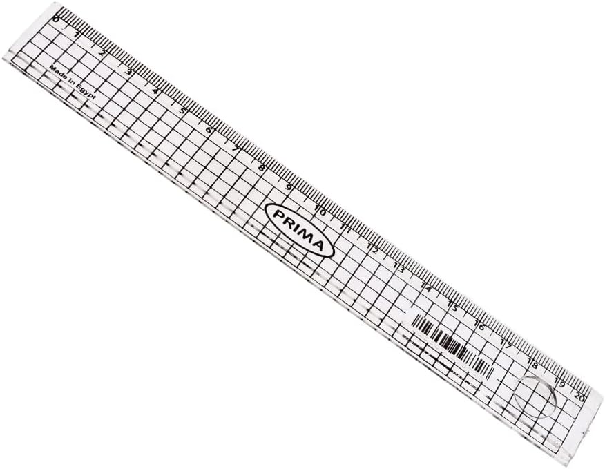Brigo Clear Plastic Ruler, 20 cm