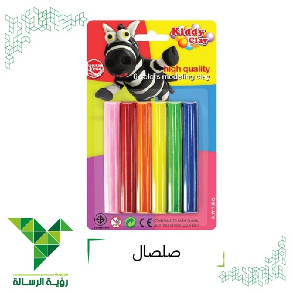 Kangaro Modelling Clay Set on Card, 6 Colours, 15 g Each