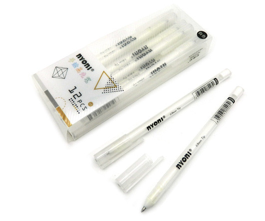 Naiyoni White Gel Pen, 0.8 mm